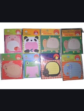 8 Collection Animal Sticky Note Pads - Assorted Colors